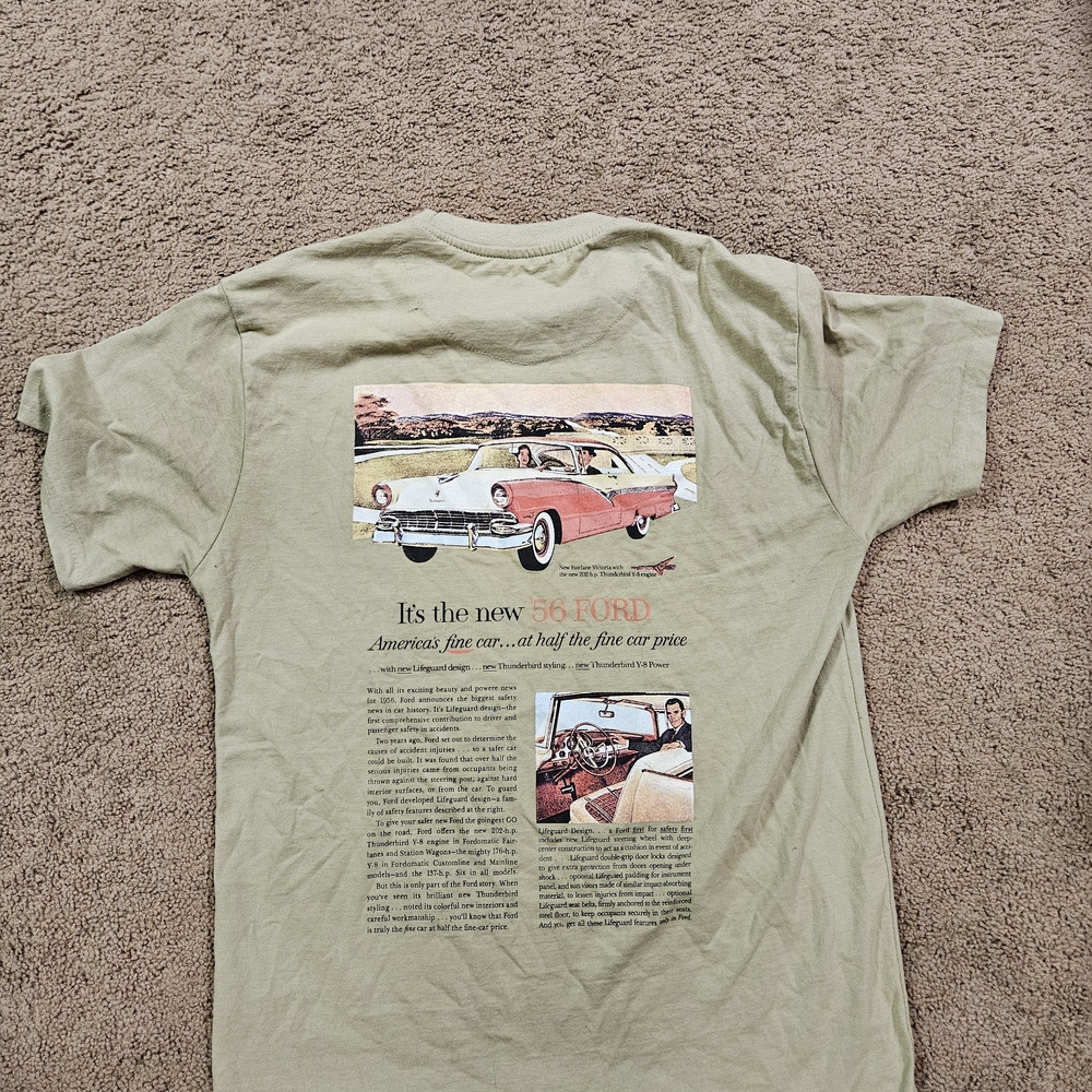 Ford Short Sleeve Crew T-Shirt in Olive Green - Picture 3 of 4